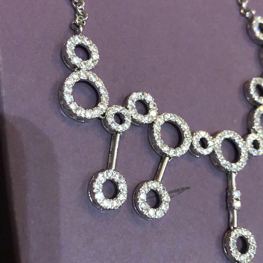 Silver Circle Pattern 3-Piece Formal Jewelry New - image 2